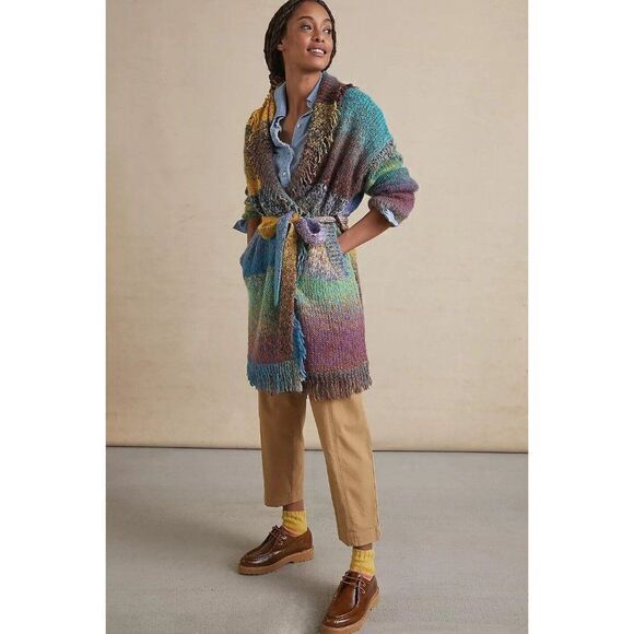 NWT ANTHROPOLOGIE Sz XS NATALIA FRINGED CARDIGAN SWEATER X GREYLIN - Picture 5 of 5
